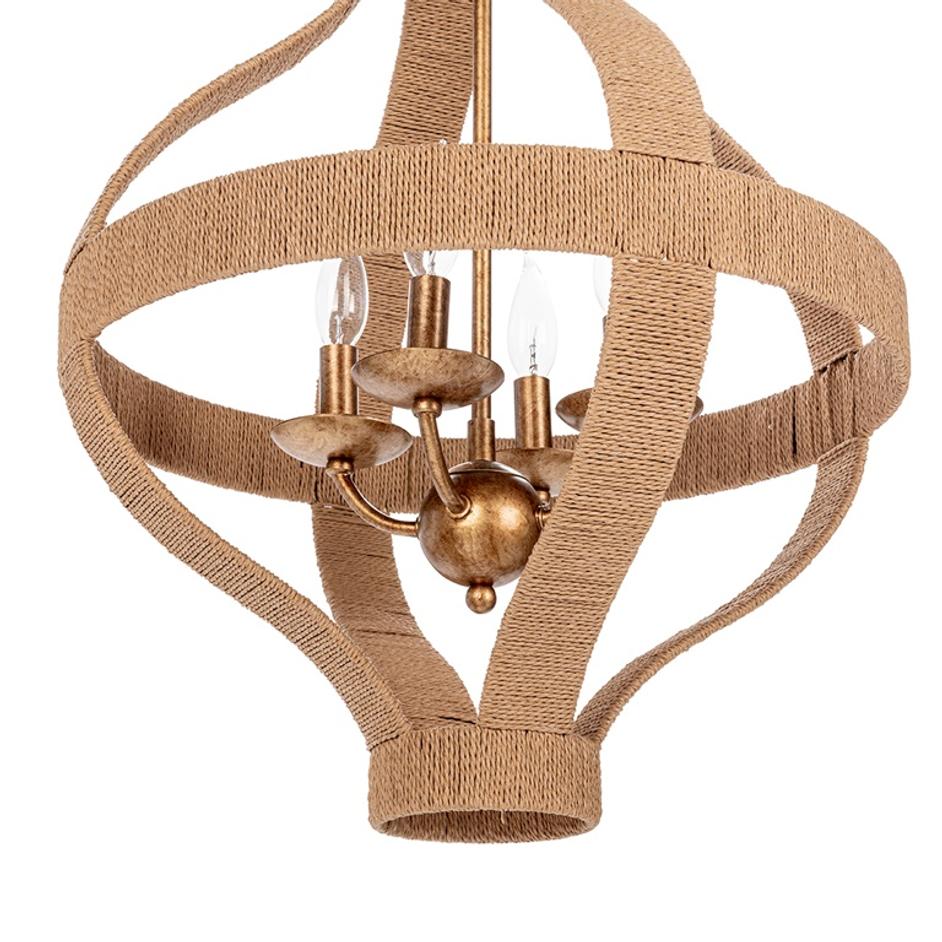 Sarmiento Pendant Natural/Gold by Classic Home