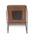 New York 17" Buffalo Leather and Iron Dining Chair, Brown by Home Trends & Design