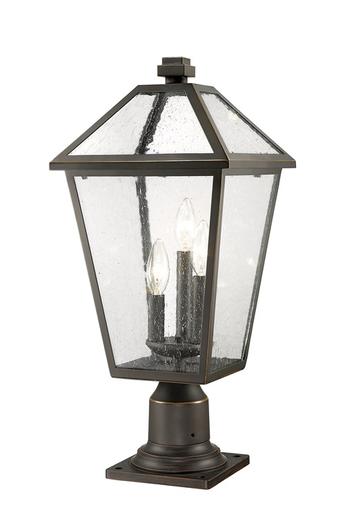 Talbot 3 Light Outdoor Pier Mounted Fixture in Rubbed Bronze Finish by Z-Lite