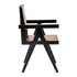 Bordeaux Rattan Dining Arm Chair In Black/ Natural by New Pacific Direct