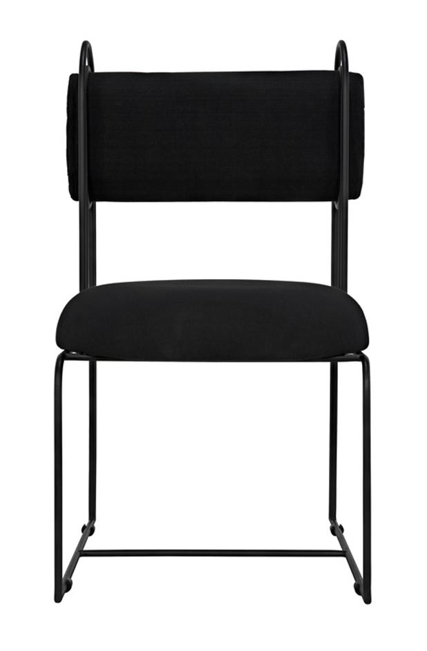 Daisy Metal Chair in Black Cotton by Noir Furniture