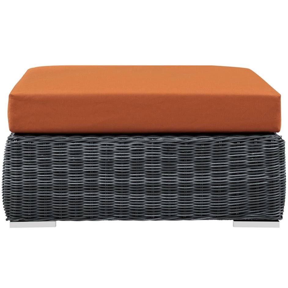 Kindle Outdoor Patio Sunbrella® Square Ottoman In Canvas Tuscan by Modway Furniture