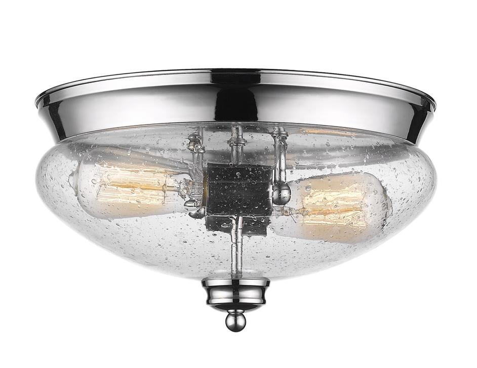 Amon 2 Light Flush Mount in Chrome Finish by Z-Lite