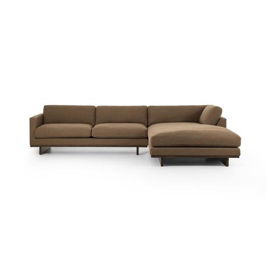 Everly 2-Piece Sectional In Antwerp Cafe And Terra Brown Parawood by Four Hands