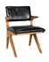 Dolores Teak Chair in Satin Finish with Black Leather by Noir Furniture