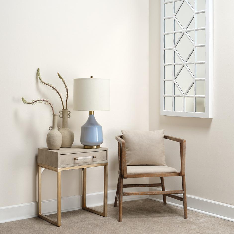 Kain Faux Shagreen Side Table, Cream by Jamie Young