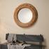 Strand Wood Beaded Round Wall Mirror, Natural by Jamie Young