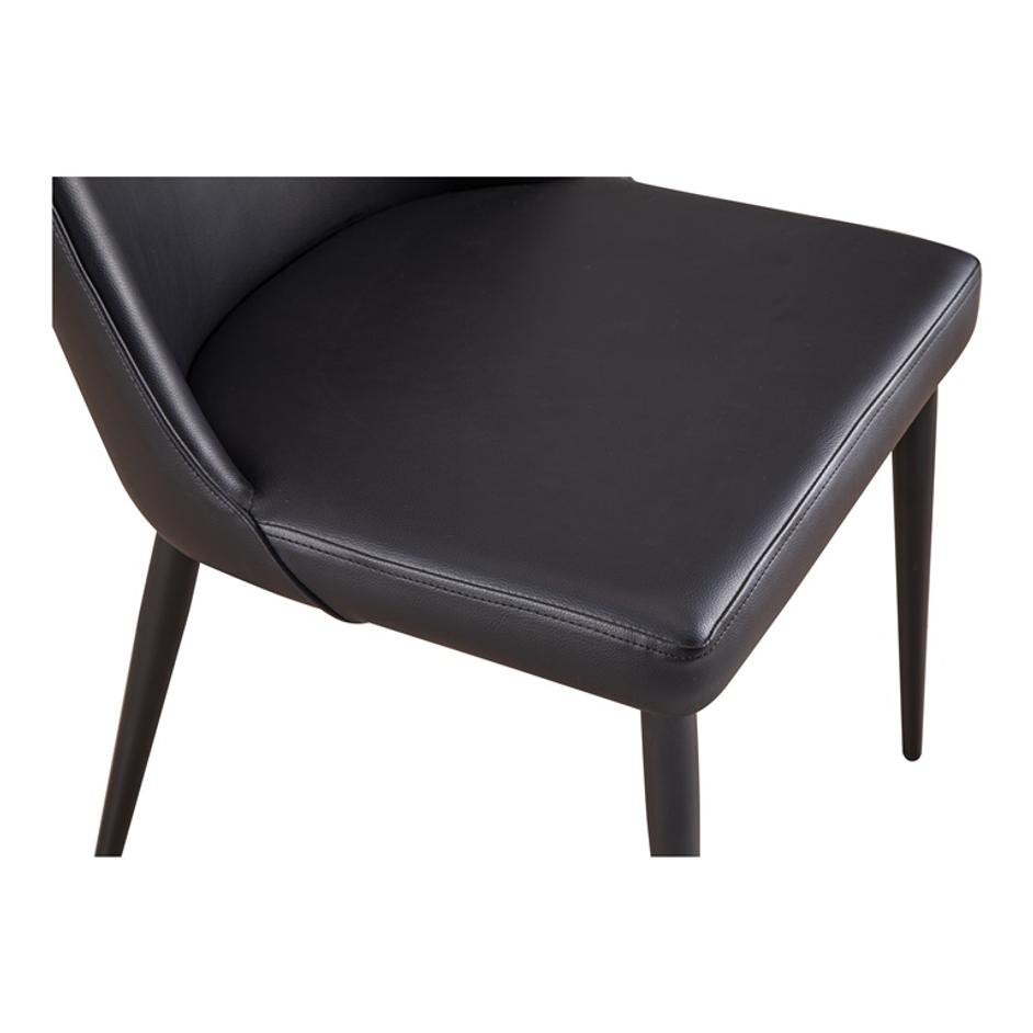 LULA DINING CHAIR BLACK VEGAN LEATHER-M2 by Moes Home