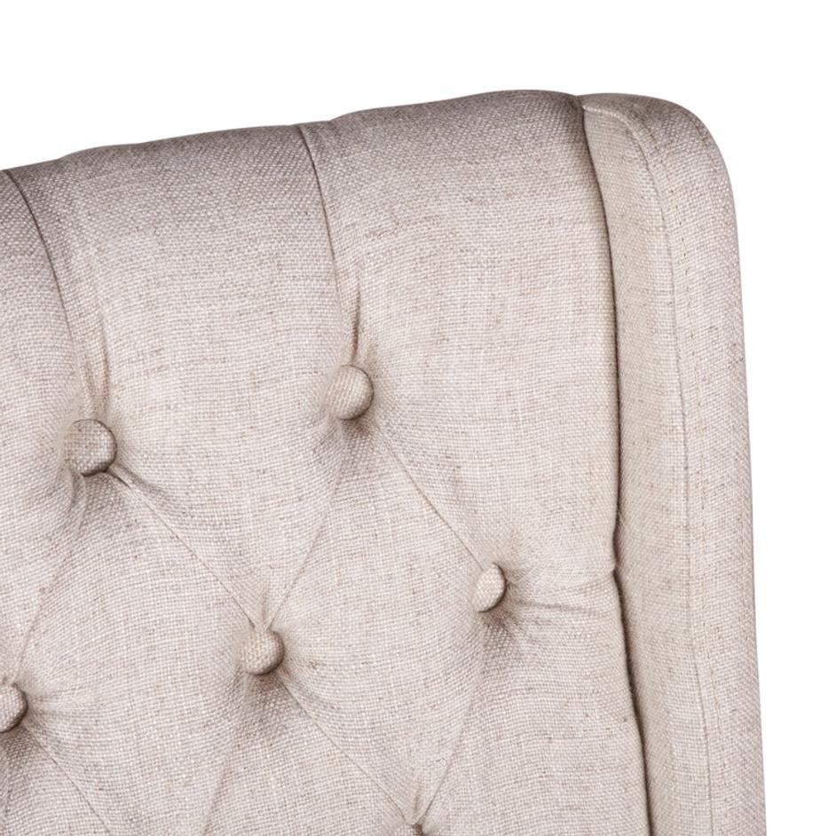 Lara Off-White Linen Dining Chair with Natural Teak Legs by Home Trends & Design