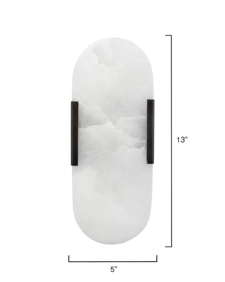 Delphi 2-Light Alabaster Wall Sconce, Oil Rubbed Bronze Metal by Jamie Young