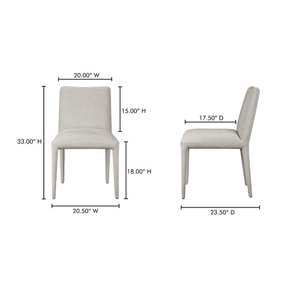 Calla Dining Chair Light Grey - Set Of Two by Moes Home