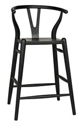Zola Sungkai/Mindi Counter Stool in Charcoal Black by Noir Furniture