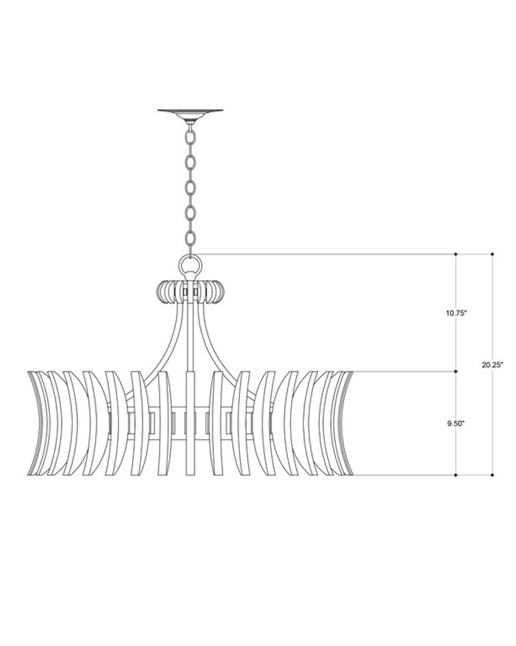 Coquette Chandelier In Antique Brass by Currey & Company