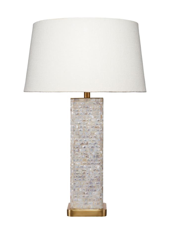 Preston Mother of Pearl Table Lamp with Linen Shade by Jamie Young