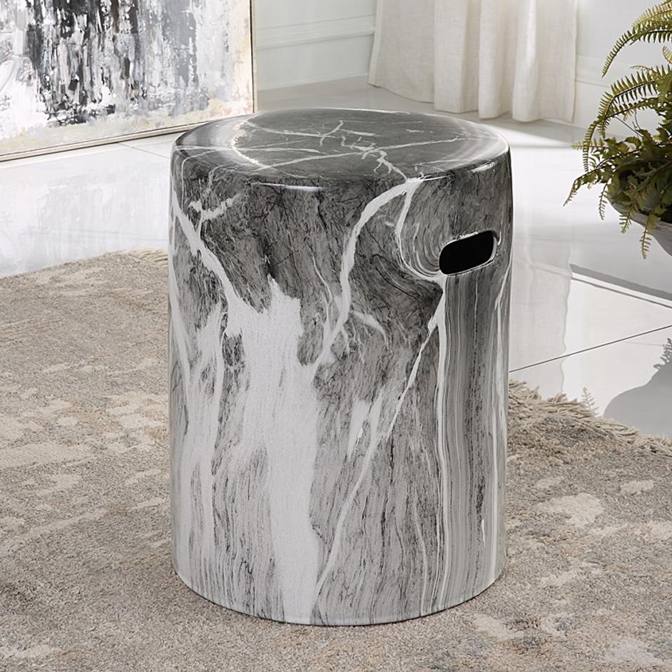 Marvel Marbled Garden Stool by Uttermost