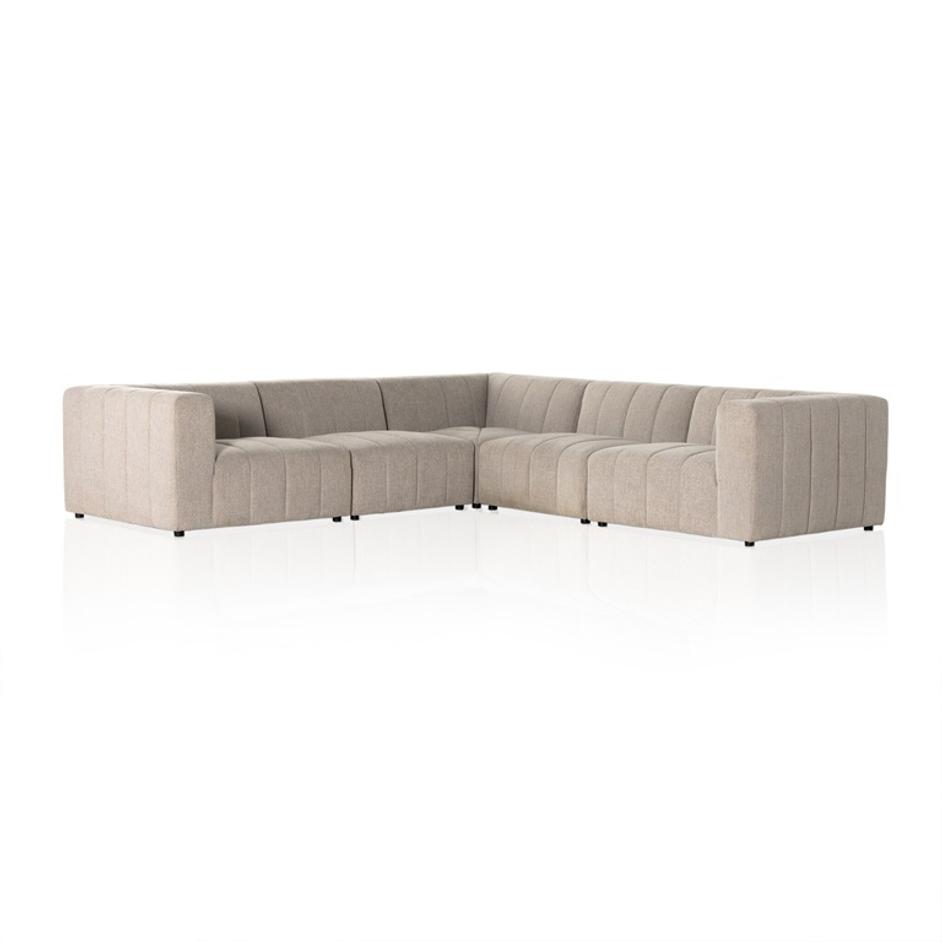 Langham Channeled 5-Piece Sectional - Napa Sandstone by Four Hands
