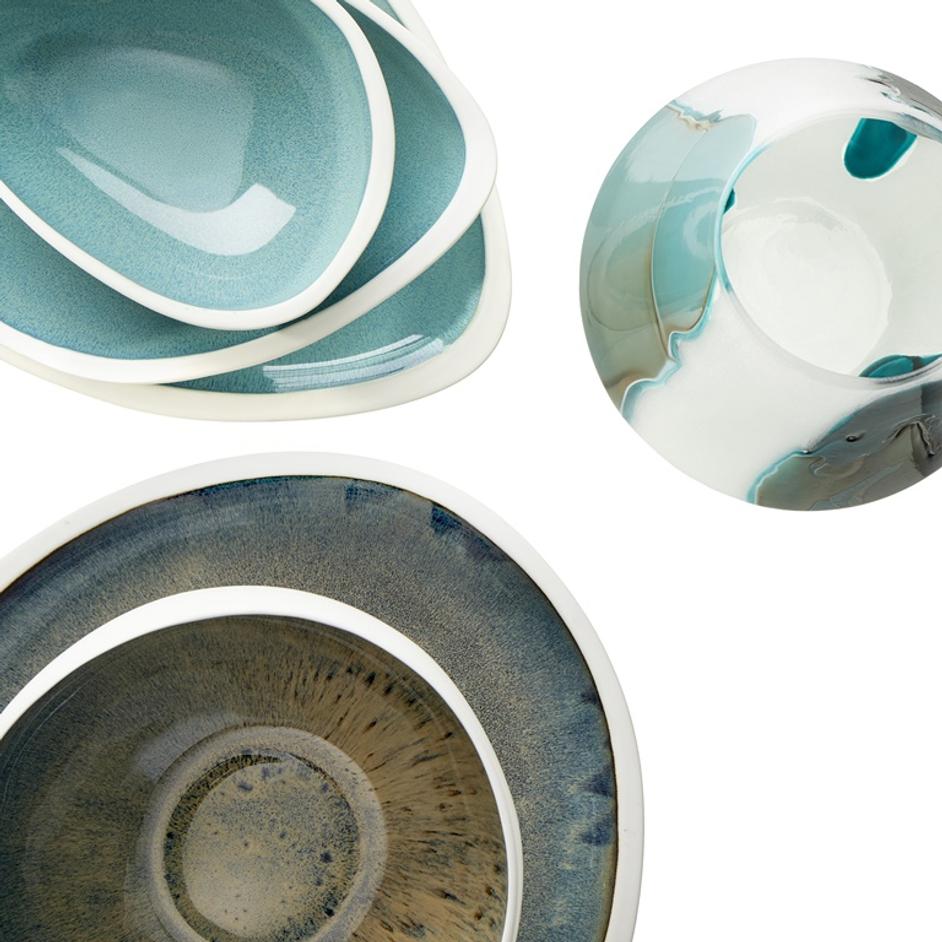 Medium Nice Dream Tray in White and Green by Cyan Design