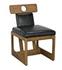 Buraco Teak Dining Chair with Gloss Finish and Black Leather Upholstery by Noir Furniture