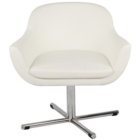 chelsea swivel lounge in white leather by Nuans Design