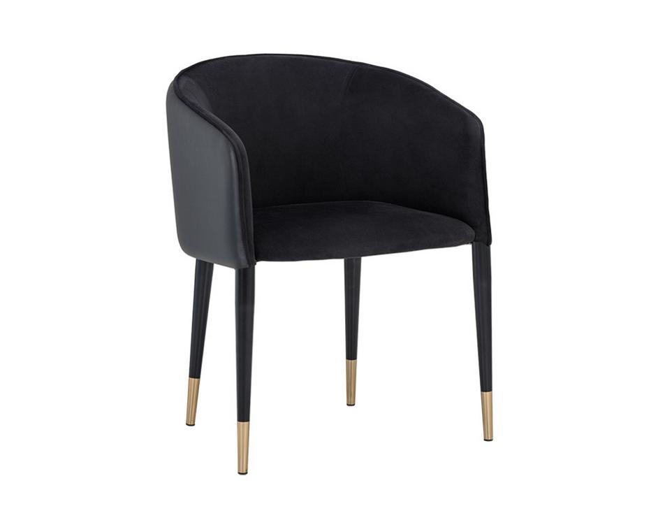 Asher Dining Chair - Abbington Black / Napa Black by Sunpan