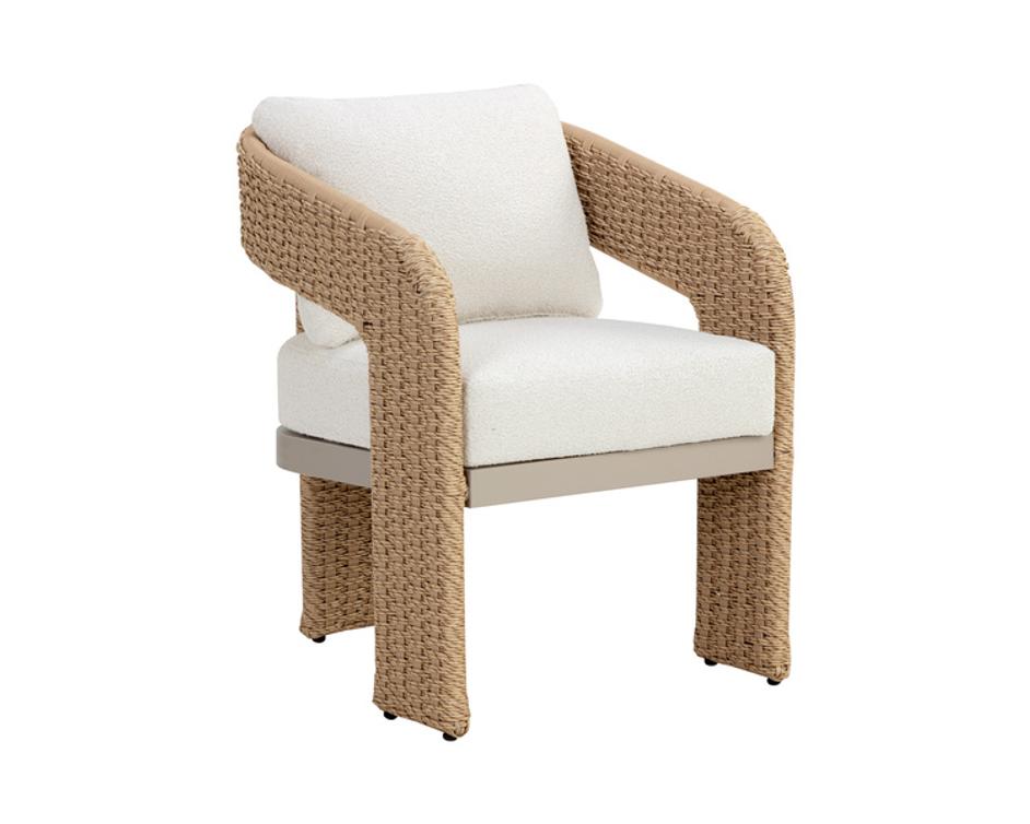 PYLOS DINING ARMCHAIR - NATURAL - LOUIS CREAM by Sunpan