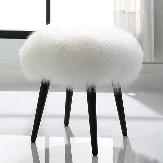 Wooly Sheepskin Accent Stool by Uttermost