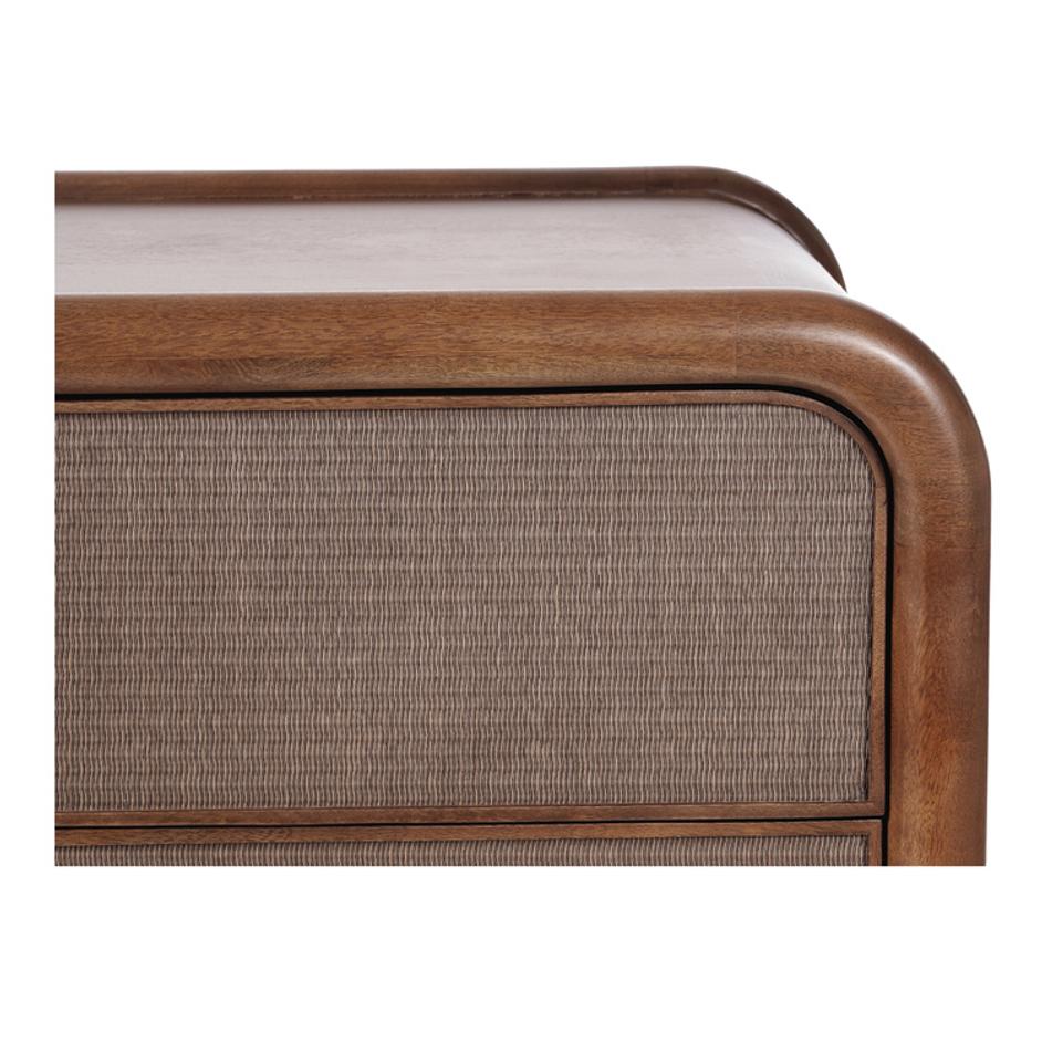 Rye 3 Drawer Nightstand Warm Brown by Moes Home