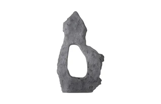 Colossal Cast Stone Sculpture, Single Hole, Charcoal Stone by PHILLIPS COLLECTION