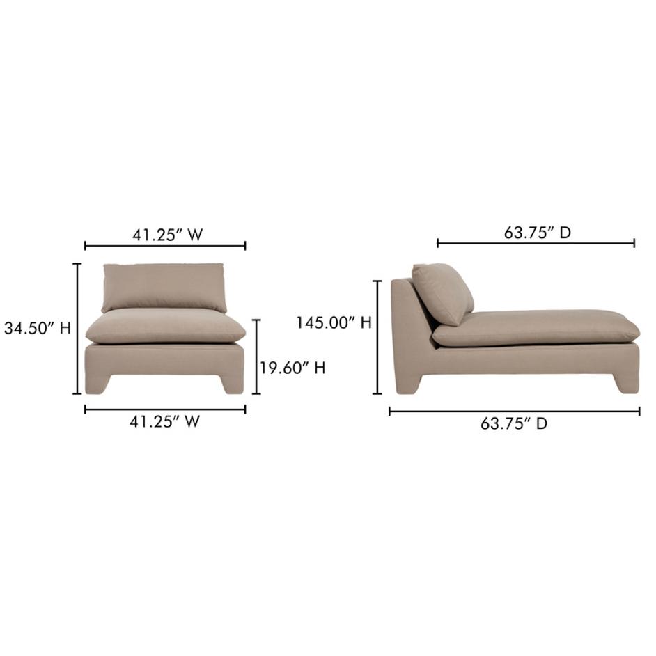 Estelle Chaise Flax by Moes Home