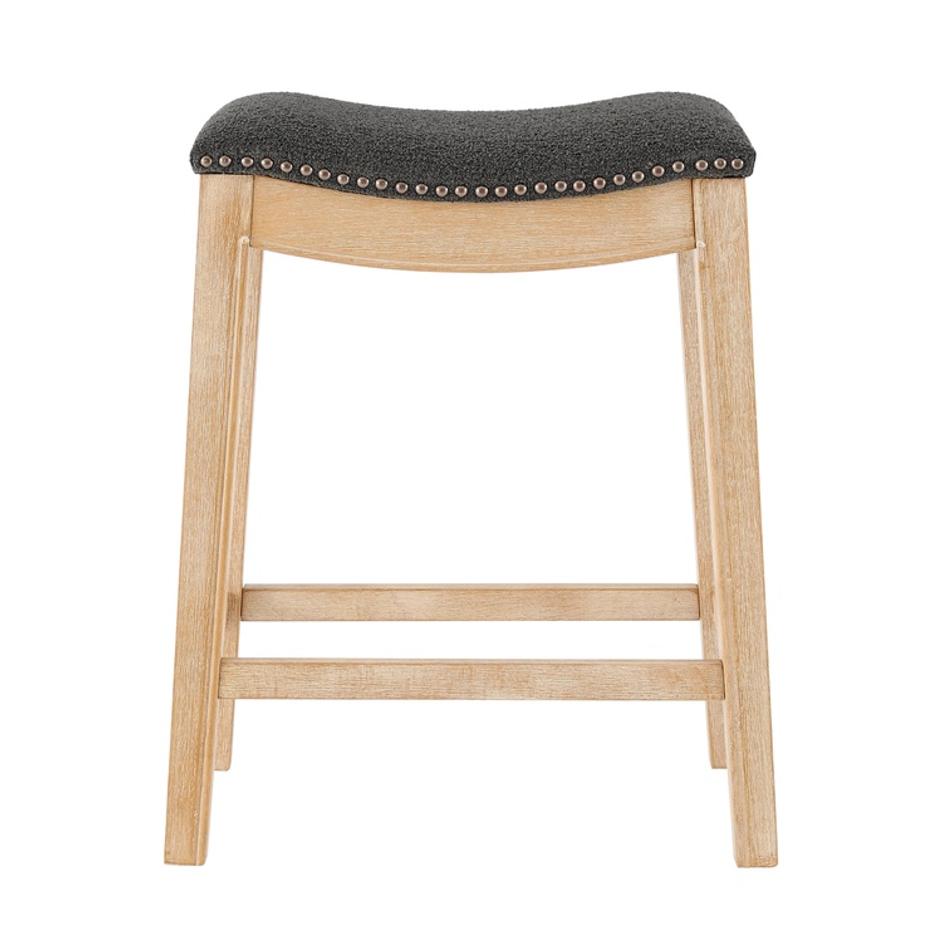 Elmo KD Fabric Counter Stool, Palladian Charcoal by New Pacific Direct