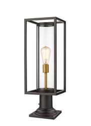Dunbroch 1 Light Outdoor Pier Mounted Fixture in Deep Bronze + Outdoor Brass Finish by Z-Lite