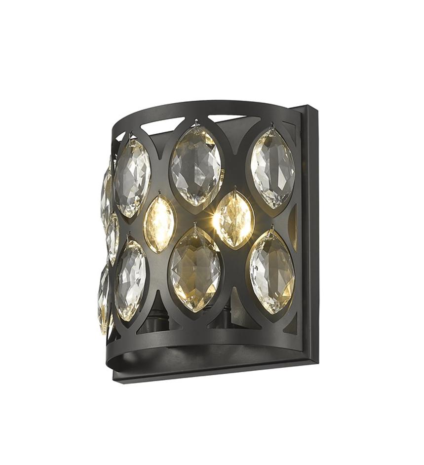 Dealey 2 Light Wall Sconce in Matte Black Finish by Z-Lite