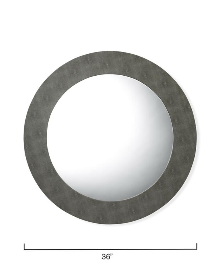 Chester Shagreen Round Mirror, Grey by Jamie Young
