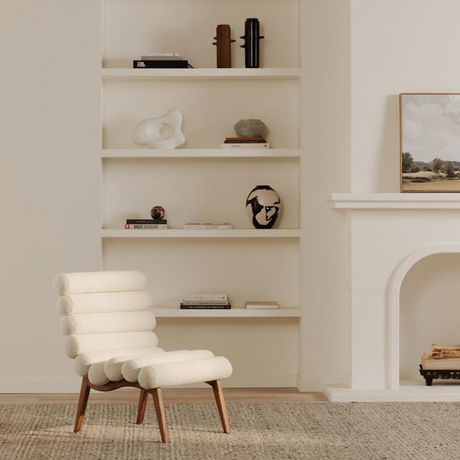 Arlo Accent Chair Off White by Moes Home