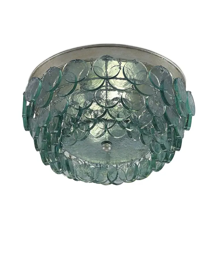 Braithwell Flush Mount In Silver Leaf by Currey & Company