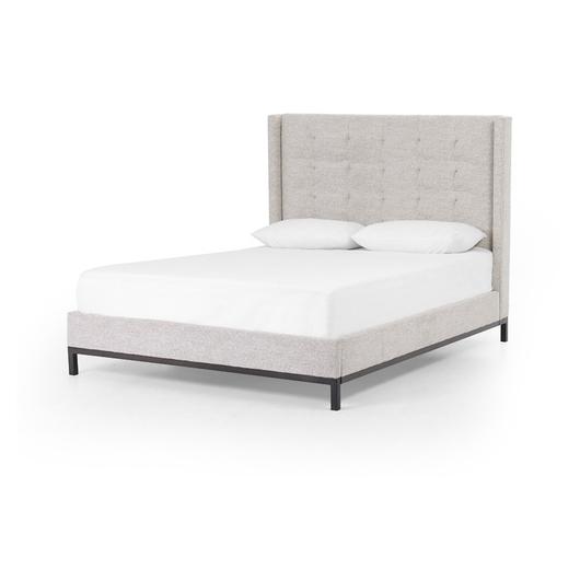 Newhall Bed In 55" In Plushtone Linen In Queen by FOUR HANDS