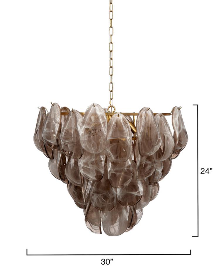 Magnolia 10-Light Quartz Glass Chandelier by Jamie Young