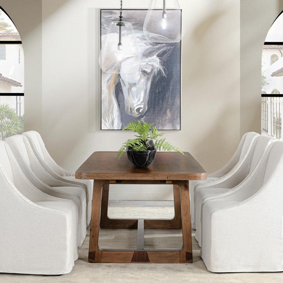 Lyra Pine Wood 80-110" Ext Dining Table Smoke Brown by Classic Home