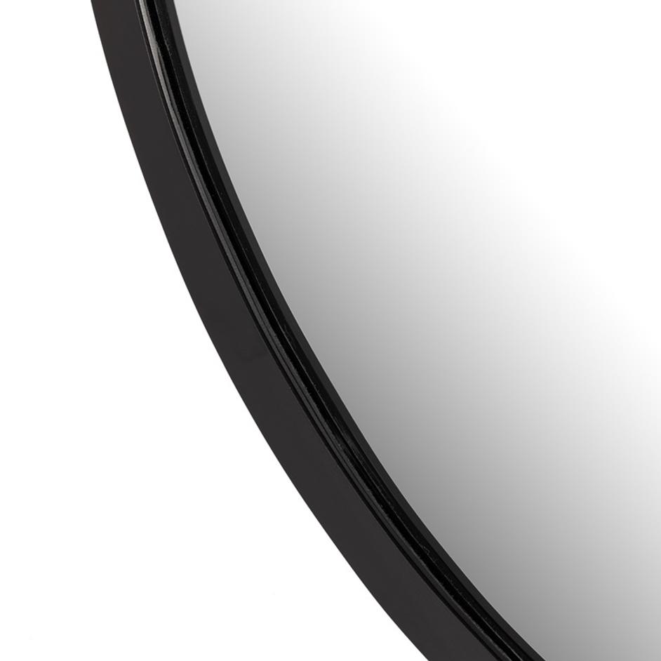 Hyde Round Mirror In Black Aluminum by FOUR HANDS
