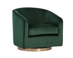 Hazel Swivel Chair - Deep Green Sky by Sunpan