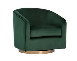 Hazel Swivel Chair - Deep Green Sky by Sunpan