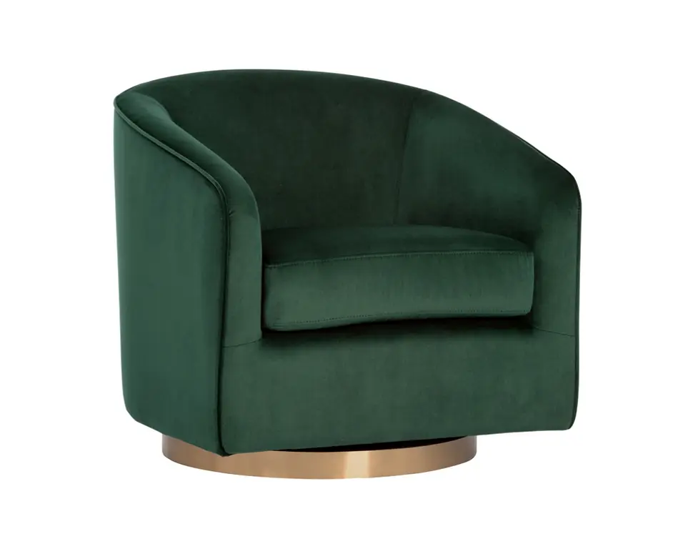 Hazel Swivel Chair - Deep Green Sky by Sunpan
