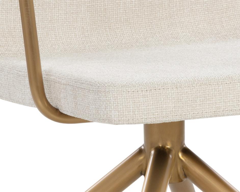 HILDA SWIVEL DINING ARMCHAIR - CHACHA CREAM by Sunpan