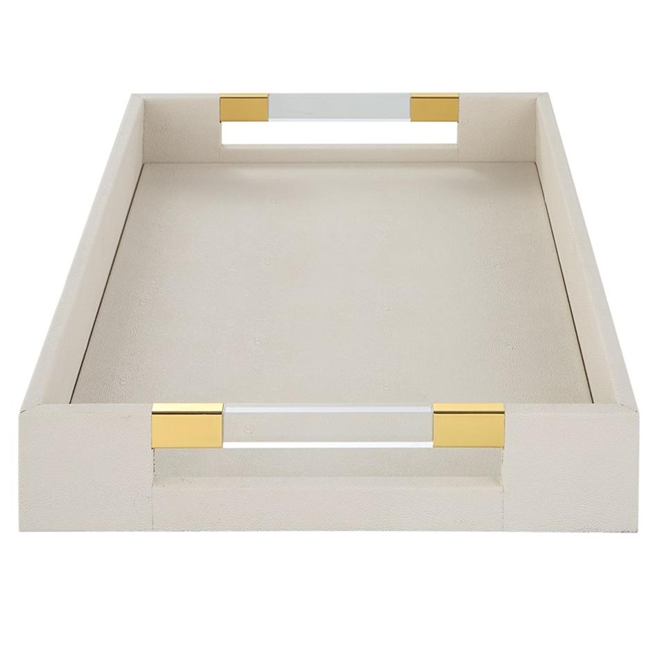 Wessex White Shagreen Tray by Uttermost