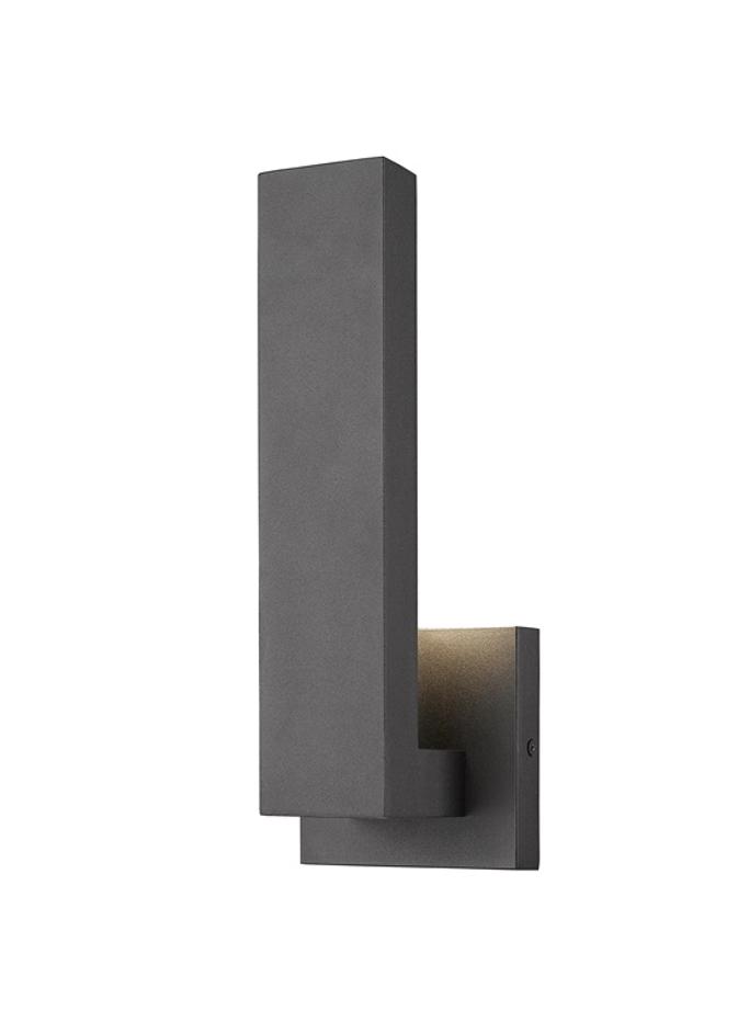 Edge 1 Light Outdoor Wall Sconce in Black Finish by Z-Lite