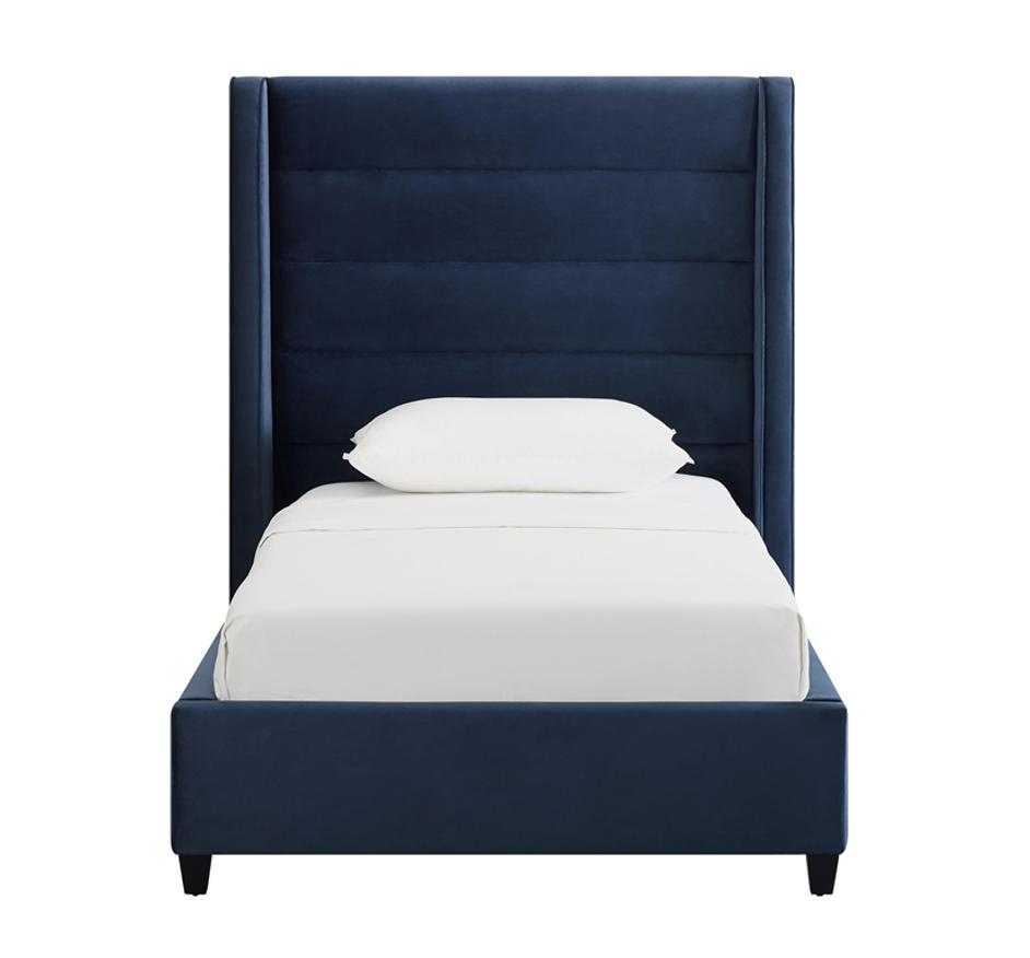 Koah Navy Velvet Bed in Twin by tov furniture