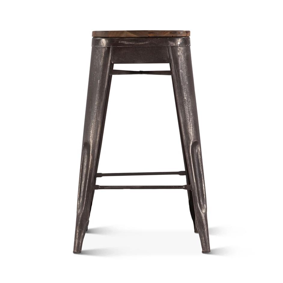 Eiffel 12" Barstool, Teak Top by Home Trends & Design