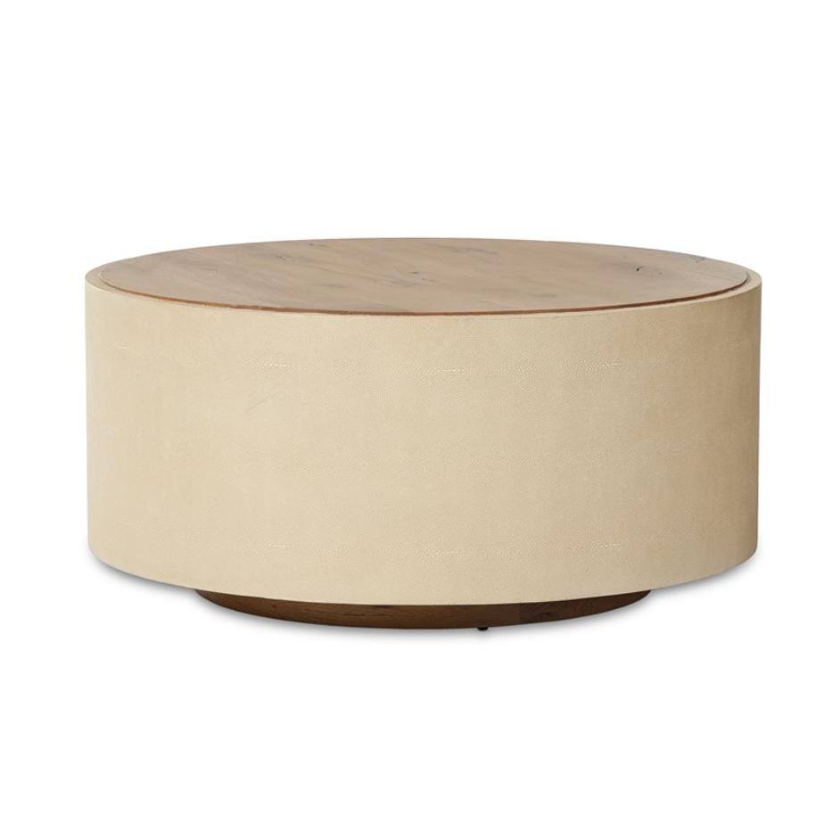 Crosby Round Coffee Table In Light Cream by FOUR HANDS