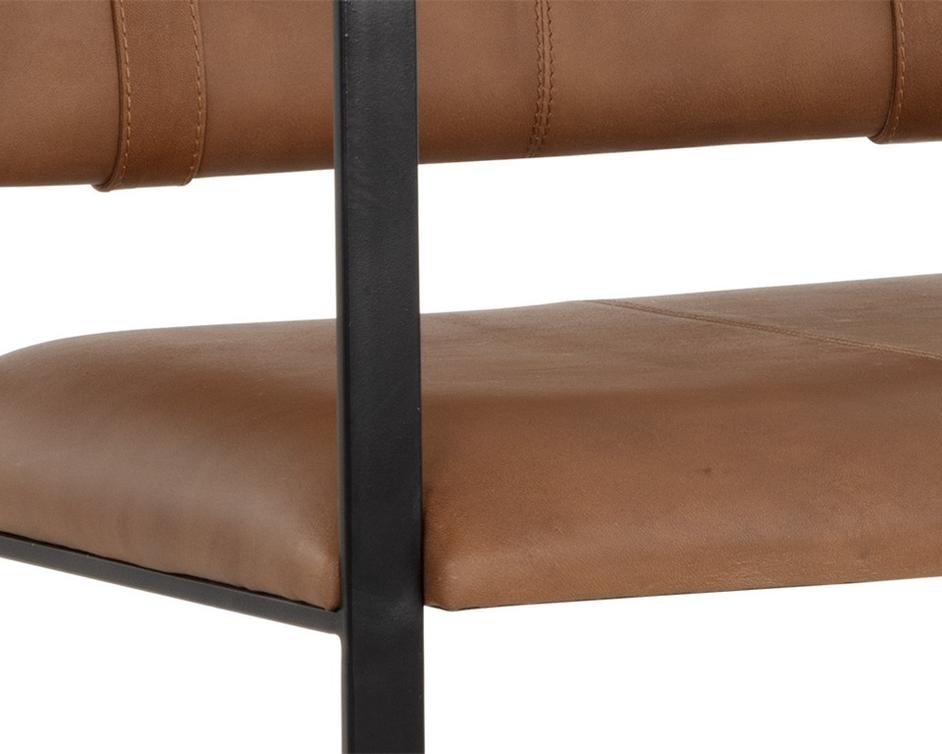GARRETT DINING ARMCHAIR - COGNAC LEATHER by Sunpan