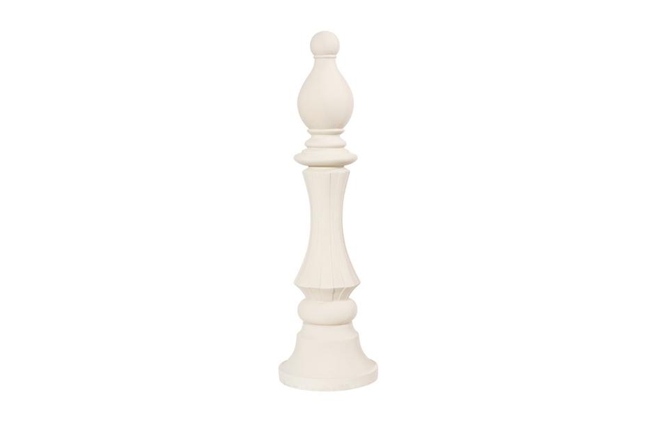 Bishop Chess Sculpture, Cast Stone White by Phillips Collection